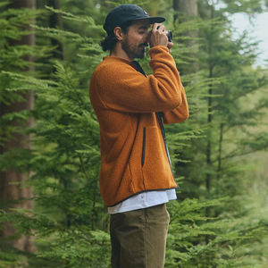 Veste en polaire Sherpa pour adulte, streetwear unisexe, fermeture éclair, col montant, logo sur le devant, coupe-vent d'hiver, écologique, respirante - Product Image 3