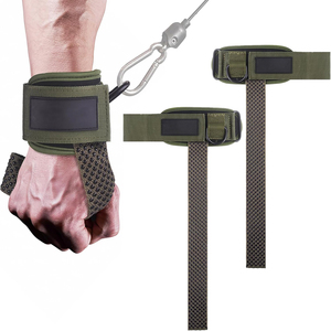 Custom Logo <b>Adjustable</b> Cotton & Neoprene Weightlifting Wrist Straps with D-<b>Rings</b> Eco-Friendly & Breathable for Powerlifting - Product Image 1