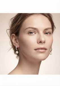 Pendientes de Aro en Oro Rosa con Diamantes y Perlas Colgantes para Mujer, Joyería para Bodas y Fiestas - Product Image 3