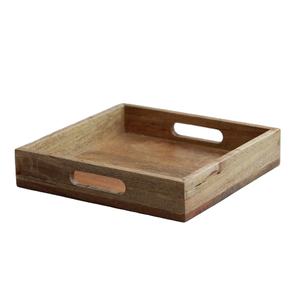 Offre spéciale Conception personnalisée Logo imprimé carré Plateau de service en bois fait à la main en gros par le fabricant - Product Image 1