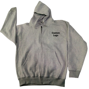 เสื้อฮู้ดซิปเต็มตัว ผ้าฟลีซคอตตอน 100% ทรงโอเวอร์ไซส์ ใส่ได้ทั้งชายหญิง มีกระเป๋า พิมพ์ลายด้วยเทคนิค Heat-Transfer รับทำโลโก้ตามสั่ง บริการ OEM สำหรับฤดูหนาว - Product Image 1