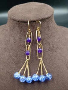 Boucles d'oreilles pendantes en laiton plaqué or Amaira Jewels, perles turquoise, imitation perle, style vintage classique pour femmes, alliage tendance - Product Image 6