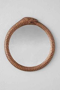 Round Metal Wall Mirror Art Deco Design Decorative <b>Framed</b> Circular Shape <b>Gold</b> Finish - Product Image 2