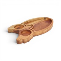 Handgemaakte uilen houten serveerschaal dienblad acaciahouten snack serveerplank decoratief dienblad voor eten