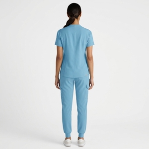 Ensemble de blouses médicales unisexes à manches courtes, col rond, haut uniforme et pantalon cargo pour le travail en milieu hospitalier, clinique et infirmier - Product Image 6