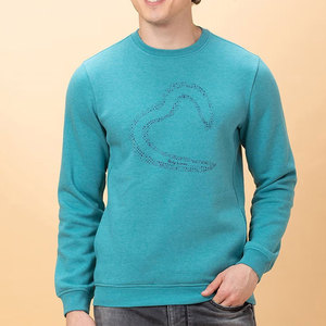 Sweat-shirts à col rond délavés à l'acide, 350g, poids lourd, 100% coton, impression numérique unie, sur mesure, décontractés pour hommes, hiver, écologiques - Product Image 6