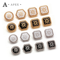 Bouton-pression décoratif APEX de luxe en alliage de zinc avec logo métallique, 12 mm, personnalisé pour Thobe Kandura, OEM ODM