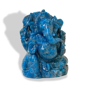 Estatua de Apatita Natural hecha a mano, escultura de Ganesha, cristal, talla de Ganesh, ídolo, figura de piedras preciosas, Art Deco, regalos de cuarzo - Product Image 3