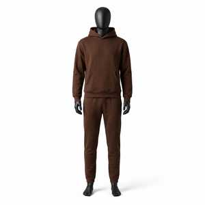 Ensemble de survêtement à capuche de couleur unie, tenue de sport streetwear - Product Image 1