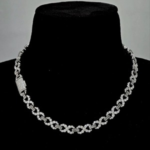 Collier de luxe pour homme en argent sterling 925, chaîne cubaine hip-hop avec diamants Moissanite, style Iced Out, vente en gros - Product Image 1