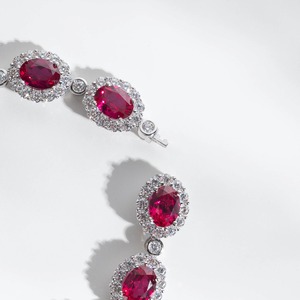 Pulsera de Moissanita Rosa con Corte Ovalado y Piedras Engastadas para Regalo de Compromiso para Mujer, Joyería de Plata 925 de Fabricante - Product Image 5