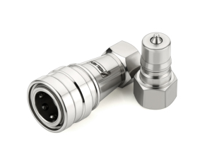 Raccord de transfert de fluide, raccord hydraulique rapide femelle, norme ISO 7241 B, vanne à clapet haute performance, coupleur à verrouillage à bille - Product Image 3