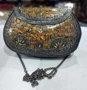 Bolsos de Mano de Noche Vintage para Mujer, Bolsos de Lujo con Patrones Geométricos de Metal y Lentejuelas, a un Precio Accesible - Product Image 1