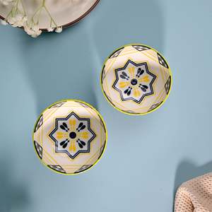 <b>Set</b> of 2 Artistic Porcelain Shiny Bowls Custom Design Eco-Friendly Soup and Ramen Bowls <b>Microwave</b> Oven Safe Metal Bowl - Product Image 5