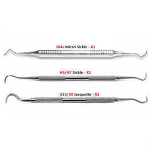 Juego de 3 piezas de raspadores dentales manuales de acero inoxidable más vendido para limpieza y relleno de dientes, certificado CE, clase By Grip Surgical - Product Image 3