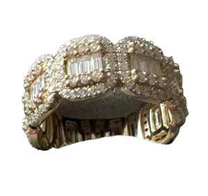 Moissanite Diamond Chain Link Ring Anillo de compromiso de Plata de Ley 925 y otras joyas de diamantes - Product Image 1