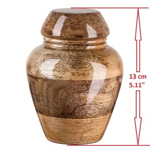 Wooden Classic Urn With Covered Top Traditional Interior Table Decor - Product Image 6
