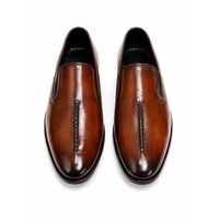 Mocassins en cuir de vache véritable respirant faits à la main, à bout pointu, semelle extérieure en caoutchouc antidérapante, confortables pour le bureau et le quotidien