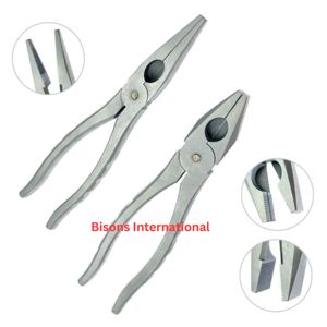 Pinzas Ortopédicas Veterinarias para Sujeción de Huesos BISONS al por Mayor |   Alicates de punta plana con mordazas dentadas |   Instrumento Quirúrgico - Product Image 2