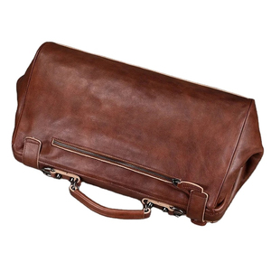 Professional Genuine <b>Leather</b> Logo Print Design Your Own Waterproof Duffle <b>Bag</b> Drawbar Adjustable Strap Zipper Closure Luxury - Product Image 2