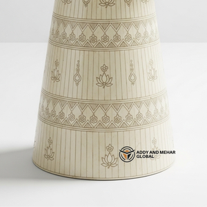 Luxury White Bone Inlay End Table – Traditional Floral Pattern Designer White Bone Inlay Accent Table for Living Room - Product Image 4