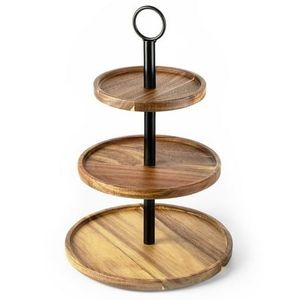 New Selling Modern Wooden 3-Tiers Cake Stand with Raised Platform for <b>Displaying</b> Cakes Pastries Fruit Dessert Oven Safe - Product Image 6