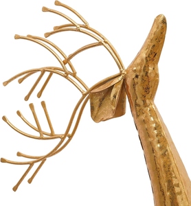 Escultura de Ciervo Grande de Metal, Artesanía Animal de Lujo, Diseño Tradicional, Acabado Dorado, Estatua Decorativa para el Hogar - Product Image 4