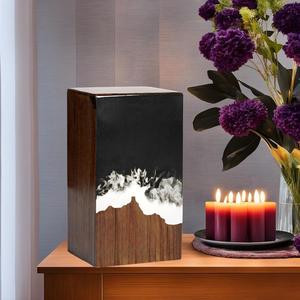 Caja de Joyería Grabada en Resina con Diseño de Mar Nocturno - Almacenamiento Moderno y de Lujo para Sala de Estar 40x40x25cm - Product Image 2