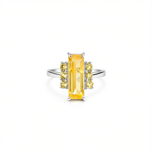 แหวนแฟชั่นซิทริน 4.9 กรัม เครื่องประดับที่หรูหราและมีสไตล์ - Product Image 2