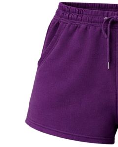Shorts en molleton de coton violet pour femme, personnalisés par le fabricant, avec imprimé papillon blanc, décontractés, pour l'été, la détente, la gym, le streetwear, la mode - Product Image 3
