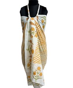 Écharpe carrée en coton naturel faite à la main - Tissu durable et doux - Design floral personnalisable - Toutes saisons - Product Image 1