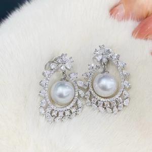 Manufacturer Wholesale High-End Natural Pearl <b>Long</b> Dangle <b>Earrings</b> Filled with S925 Pure <b>Silver</b> 10-11MM - Product Image 2