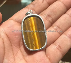 Collar de ojo de tigre 925 más hermoso, piedra de plata de ley, colgante de ojo de tigre, piedra preciosa de ojo de tigre, collar de piedra hecho a mano - Product Image 5