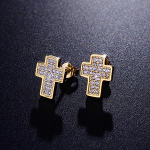 Pendientes de Diamantes Cultivados en Laboratorio VVS Brillantes, Plata de Ley 925 Chapada en Oro, Joyería de Lujo Inspirada en la Fe - Product Image 1