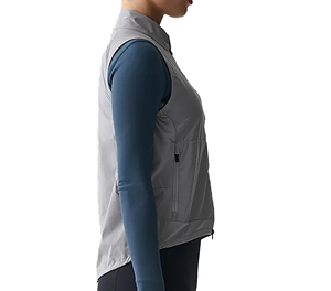 Gilet de cyclisme sans manches léger et personnalisé Sprint Sports, gris, avec poches zippées, ourlet réglable, tissu respirant pour femmes, 220g - Product Image 4