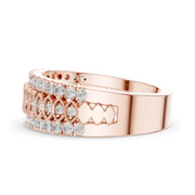 Anillo de Diamantes Cultivados en Laboratorio, Oro Rosa, Triple Hilera, Diseño de Autor, Certificado IGI, Anillo de Boda de Oro Amarillo, Elegante y Contemporáneo - Product Image 2