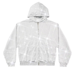 Rhinestone Hoodies Solid 100% Cotton Winter High Quality Fashion Wear Outdoor Use for Men - Product Image 1