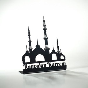 Elegante Centro de Mesa Metálico para Ramadán, Decoración para Mesas en Fiestas Islámicas y Hermosa Decoración para el Hogar con la Frase Eid Mubarak - Product Image 4