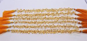AAA Natural Yellow Citrine Faceted Pear Shape Briolette 5x7MM Citrine Gemstone Beads 8 Inch Strand Premium Quality Citrine Beads - Product Image 2