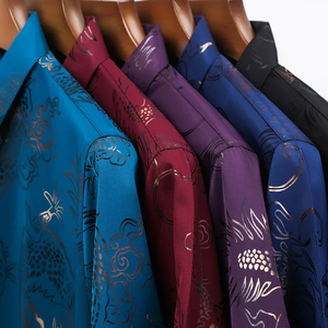 Nouvelle chemise décontractée à manches courtes et col imprimé pour homme – Confort estival, sans repassage, résistante aux plis - Product Image 6