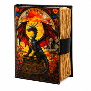 Dragon UV Print Imitation Leather Vintage Journal Notebook Diary <b>Notepads</b> Eco-Friendly Cotton Antique Deckle Edge 100 Sheets - Product Image 1