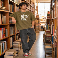 T-shirt à manches courtes pour homme, vert olive, coupe classique, couleur unie, col rond, jersey décontracté, tricoté, 100% coton, ESA anti-boulochage, séchage rapide