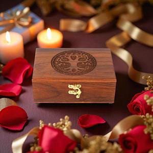 Boîte en bois gravée au laser sur mesure de qualité supérieure, boîte à bijoux gravée au laser, boîte de rangement, étui de luxe en gros - Product Image 6