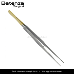 คีมผูกไหมไมโคร TC ด้ามจับสีทอง คีมผ่าตัดขนาดเล็กทำจากสแตนเลสสำหรับเครื่องมือผ่าตัดจุลศัลยกรรมตา - Product Image 5