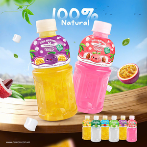 น้ำผลไม้รวมผสมวุ้นมะพร้าว 100% น้ำผลไม้ธรรมชาติ บรรจุขวด 320 มล. ผลิตตามสั่ง จากผู้ผลิตในเวียดนาม - Product Image 6