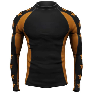 Nouveaux rashguards respirants imprimés par sublimation, tendance du moment, pour hommes, logo personnalisé, tissu Spandex/Polyester, pour la gym, le fitness et la course à pied - Product Image 2