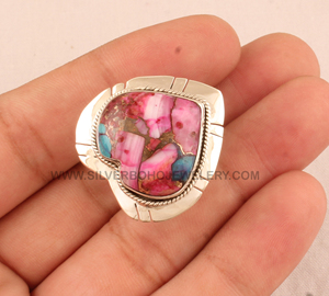 Wholesale Pink Oyster Heart <b>Ring</b> 925 Sterling <b>Silver</b> Vintage <b>Statement</b> <b>Rings</b> Pink Shell Gemstone Jewelry for Women 2026 - Product Image 1