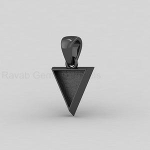 Base Triangular de Plata de Ley 925 Chapada en Oro de 14k de 10mm para Cabujón, Engaste en Blanco para Joyería DIY con Resina, Fornituras para Recuerdos - Product Image 6