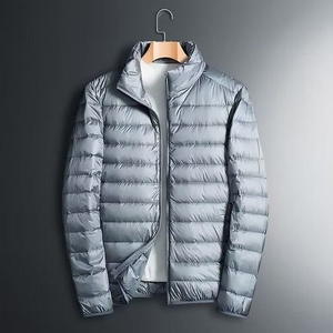 <b>Men's</b> Custom Logo Lightweight <b>Puffer</b> <b>Jacket</b> Unisex Slim Fit Quilted Winter Coat with High Collar Warm Minimalist <b>Jacket</b> for <b>Men</b> - Product Image 6