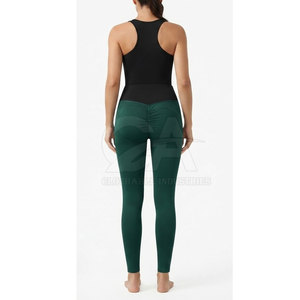 Latest Style Mid Waist Solid <b>Women</b> Ruched <b>Back</b> Yoga Leggings Quick Dry Breathable Wholesale Reasonable Price Made in Pakistan - Product Image 4